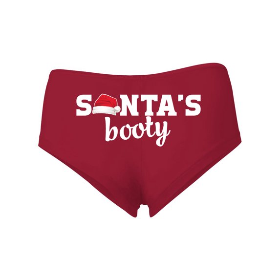 Santa's Booty Women's Cotton Spandex Booty Shorts Women's Cotton Spandex Booty Shorts, Red, Small