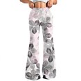 thumbnail image 2 of Women's Fashion Loose Drawstring Waist Floral Print Casual Sports Flared Pants, Elastic Joggers Sweatpants, Stylish Yoga Pants for Women,Gray,M, 2 of 8