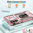 thumbnail image 2 of Atump for Galaxy S21 Case with 2Pcs HD Screen Protector, Military Grade Shockproof and Slide Camera Cover, 360° Rotated Ring Kickstand Protective Case for Samsung Galaxy S21,Rose Gold, 2 of 7
