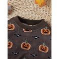 thumbnail image 4 of Wassery Toddler Girls Halloween Sweatshirts Long Sleeve Crewneck Pumpkin Print Pullover Tops 1T 2T 3T 4T 5T 6T Kids Baby Girls Casual Fall Clothes, 4 of 7