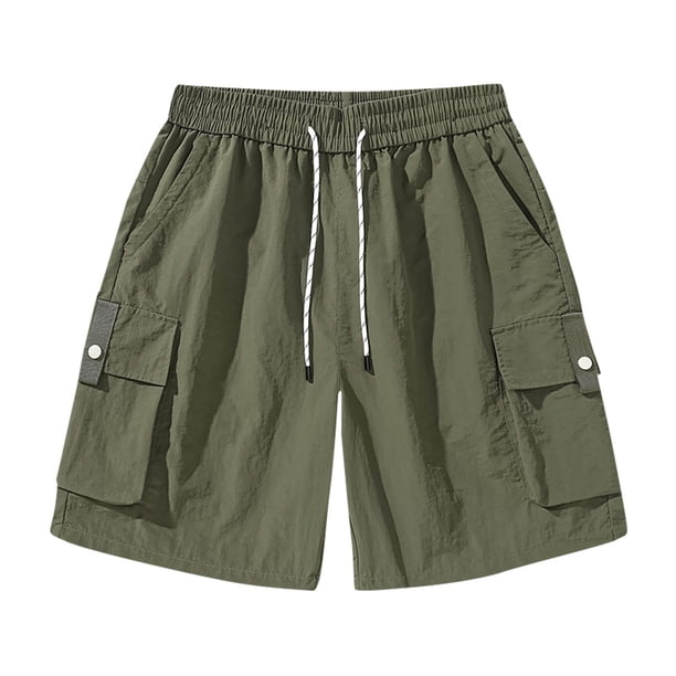 pstuiky Pantalones cortos de gimnasio para hombre, Pantalones cortos de verano para hombre, informales y cómodos, con bolsillo y cintura elástica y cordón ajustable. Pantalones cortos de baloncesto
