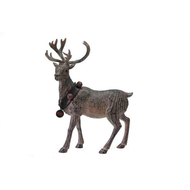 Holiday Time Woodgrain Reindeer, Wooden Deer Lawn Ornaments