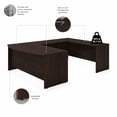thumbnail image 3 of Studio C 72W x 36D U Shaped Desk with Drawers in Black Walnut - Engineered Wood, 3 of 8