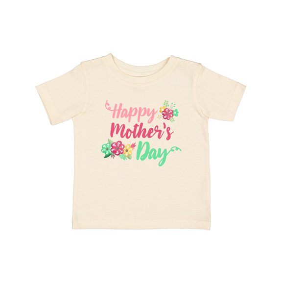 Inktastic Happy Mothers Day with Flowers Boys or Girls Baby T-Shirt
