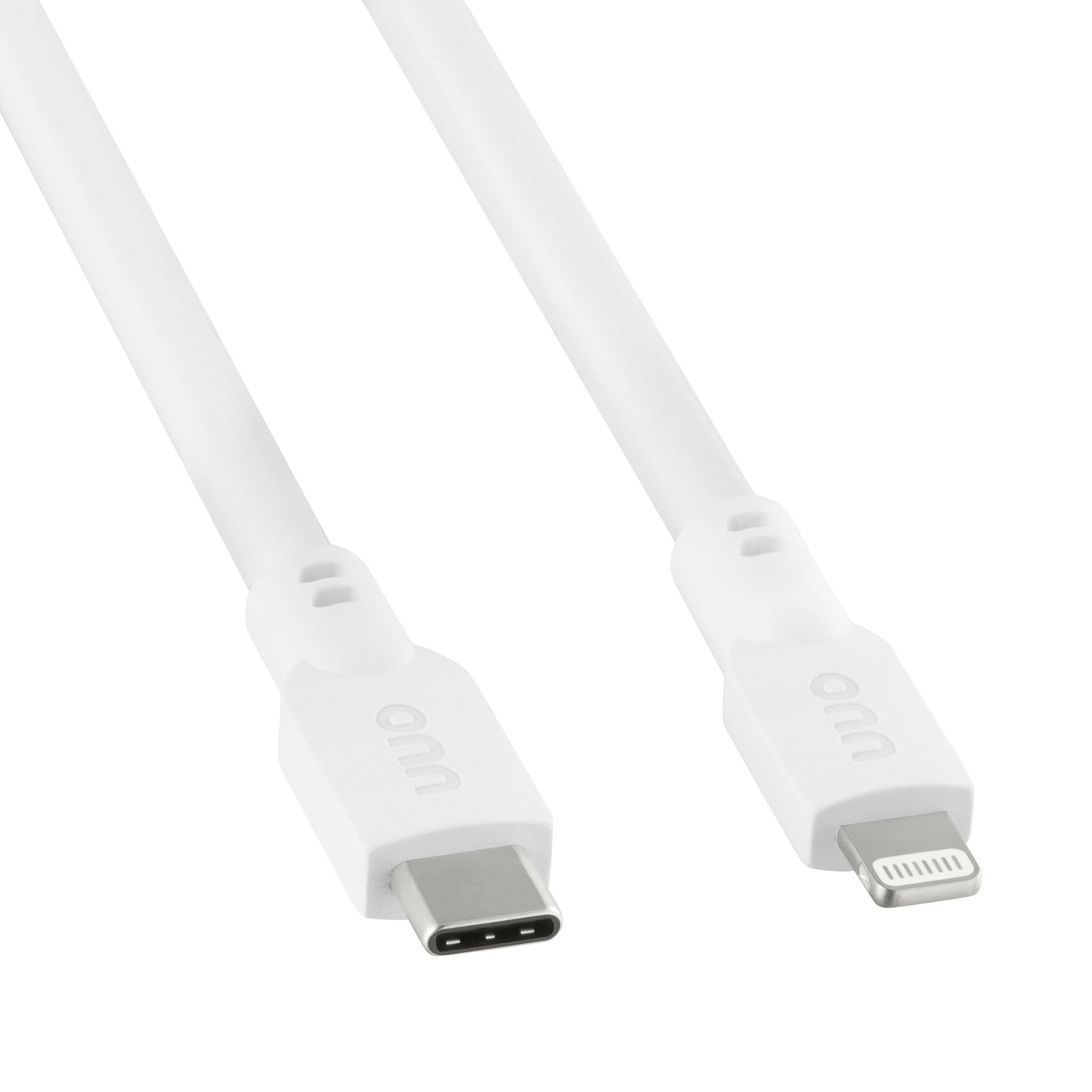 (5 pack) onn 10ft Lightning to USB-C Charging Cable, MFI Certified, Fast Charging - White