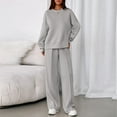 thumbnail image 5 of longantii 2 Piece Sets for Women Lounge Hoodie Sweatsuit Loose Wide Leg Sweatpants Travel Airport Outfits Light Gray XXL, 5 of 6