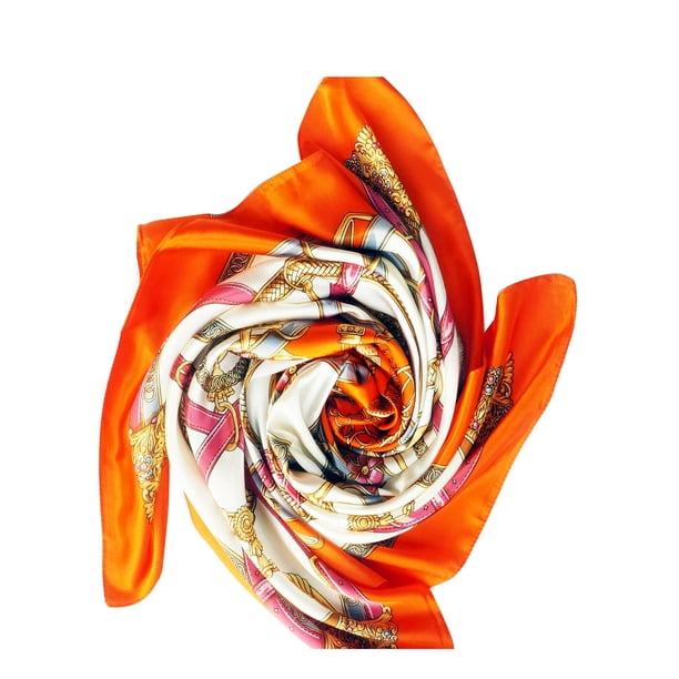 Square Silk Feeling Scarf for Hair Wrapping at Night, Silk Hair Wrap