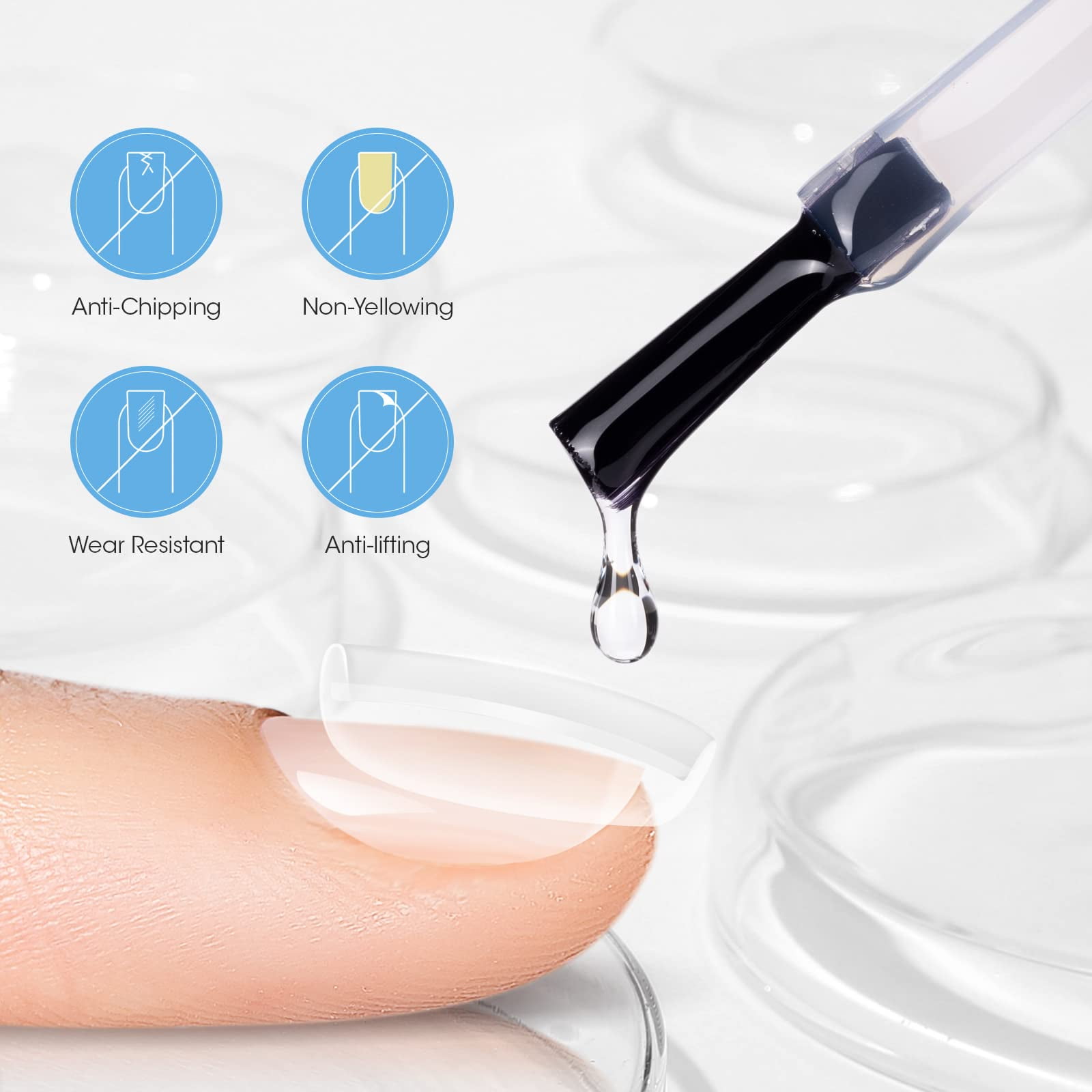 Gellen Nail Dehydrator Nail Primer and Top & Base Coats Kit, Superior Nail Strengthening System for Acrylic Powders and Builder Nail Gel Polish