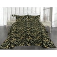 thumbnail image 2 of Ambesonne Jungle Boho Quilted Bedspread Set 3 Pcs, Tropical Wild Forest, Queen, Pistachio Green Mustard, 2 of 4