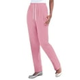 thumbnail image 2 of Yubnlvae Straight Leg Pants Women's Solid Color - Elastic Waist Pocket Minimalist Office Casual Trousers Hot Pink, S, Includes 1*Pants per order, 2 of 4