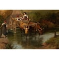 thumbnail image 3 of Myles Birket Foster 18x13 Black Modern Framed Museum Art Print Titled - Crossing the Ford, 3 of 5