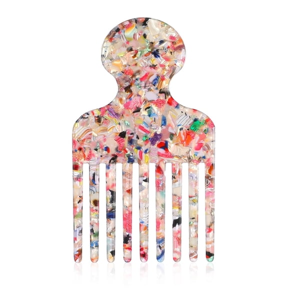 ACDANC Hair Pick Comb for Women Men 4.8’’ Detangling Lifting Combs Wide Tooth Comb for Curls Acetate Combs Hair Styling Tool(Colorful)