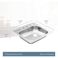 thumbnail image 3 of MOEN 2000 Series Stainless Steel 25 in. 4-Hole Single Bowl Drop-In Kitchen Sink with 5.5 in. Depth and Right Rear Drain Hole, 3 of 6