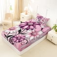 thumbnail image 4 of Erosebridal Pink Daisy Twin Sheet Sets for Girls, Watercolor Ombre Bedding, 3 Pieces, 1 Flat Sheet 1 Fitted Sheet and 1 Pillowcase, 4 of 5