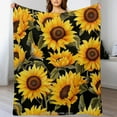 thumbnail image 3 of Jiayy   Sunflower Print Super Soft Throw Blanket for Bed Couch Sofa Lightweight Travelling Camping Throw Size for Kids Adults All Season, 3 of 6