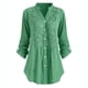 thumbnail image 2 of Blusa de manga larga con cuello en V de encaje sólido con botones de talla grande para mujer Fridja  hj3515, 2 of 4