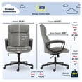 thumbnail image 4 of Serta Hannah Chaise de Bureau Moderne Rembourrée en Velours Microfibre Gris, 4 of 14