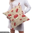 thumbnail image 4 of Ambesonne Polka Dots Fabric by the Yard Upholstery, Cartoon Mushrooms, 5 Yards, Ivory Red Tan, 4 of 4