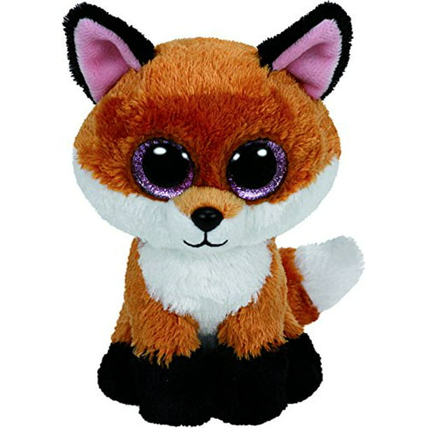 New TY Beanie Boos - Slick The Brown Fox (Glitter Eyes) Small 6
