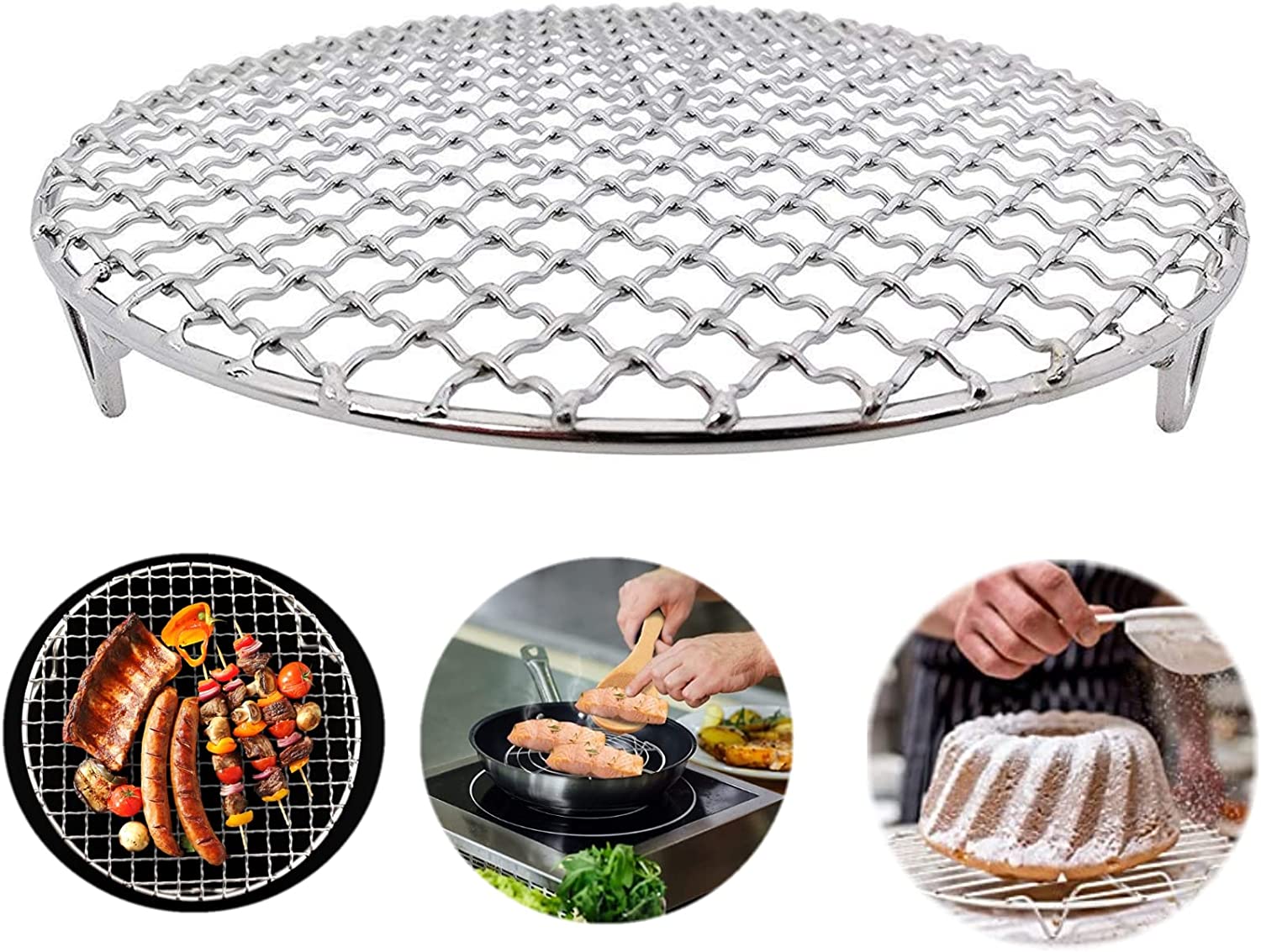 7½-Inch round Rack for Cooking Steaming Cooling Drying Baking, Fit