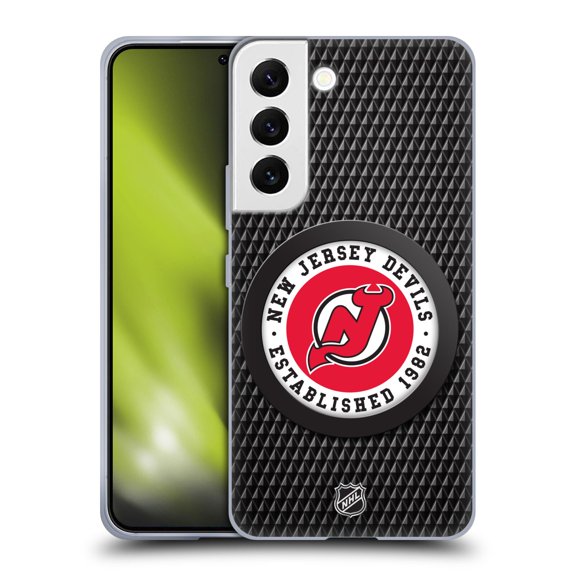 Head Case Designs Officially Licensed NHL New Jersey Devils Puck Texture Soft Gel Case Compatible with Samsung Galaxy S22 5G