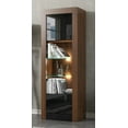 thumbnail image 2 of Milano Bookcase Matte Body & High Gloss Fronts, Walnut/Black, 2 of 2