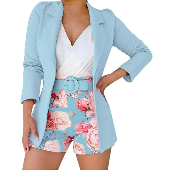 Ketyyh-chn99 Sets for Women 2 Piece Shorts Women Summer Shorts Outfits for Women Summer Shorts Set Sleepwear Loungewear Sets Blue,M