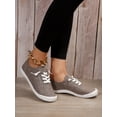 thumbnail image 1 of Women's Fashionable Soft And Comfortable Classic Outdoor Round Toe Lace-up Flat Canvas Casual Sneakers, 1 of 4