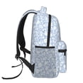 thumbnail image 3 of Fotbe Gray White Floral Pattern Casual Backpack for School, Travel, and Outdoor Activities - Durable, Lightweight, and Comfortable, 3 of 5