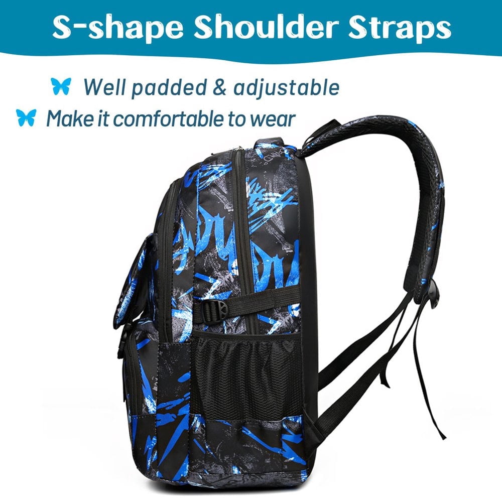 School Backpack School Bag for Kids, Lightweight Large Bookbag with Laptop Bag for Boys Girls, Red