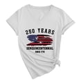 thumbnail image 5 of 250th Anniversary USA Shirt USA Womens T Shirts Graphic Flag Independence Days Tees BK1 Top L, 5 of 5