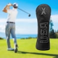 thumbnail image 1 of PU Golf Wood Headcovers, Driver 1 3 x Fairway Woods Funda protectora, Forro de felpa impermeable Golf Head Cover para regalo unisex, Equipo de golf Negro Blanco X Macarena Funda para palos de golf, 1 of 8
