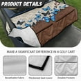 thumbnail image 6 of Renewold Golf Cart Seat Cover with Pockets Soft Breathable Quick Dry Golf Cart Towel Blanket Fits for EZGO Yamaha Club Cars and More 2 Person Seats, Blue Butterfly Brown, 6 of 7