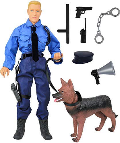 Fisher Price Little People AA Police Man Police Dog Policeman New Rescue 