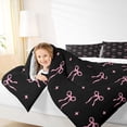 thumbnail image 3 of Erosebridal Bow Butterfly Knot Twin Comforter Sets for Girls, Cute Satrs Print Bedding Set, Black Pink, Reversible, 2-Piece, 3 of 6