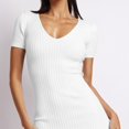thumbnail image 6 of OVINYER Dress Hot Style Sexy Fashion Women V-Neck Vest Tight Fitting Slit Mid Length Skirt Lady Step Lightweight Soft Breathable, 6 of 6