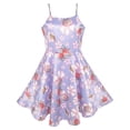 thumbnail image 1 of Girls Dress Purple Flower Shell Print Party Dancing Dress 6 Years, 1 of 7