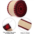 thumbnail image 3 of 8X Cintas de Borde con Alambre Navidad Cinta Artesanal de Tela de Arpillera Enrollar Rollos de Cinta con Borde Una Cuadros Rojo, 3 of 7