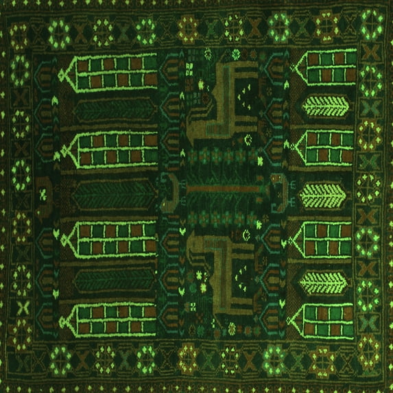 Ahgly Company Indoor Square Persian Green Traditional Area Rugs, 6' Square