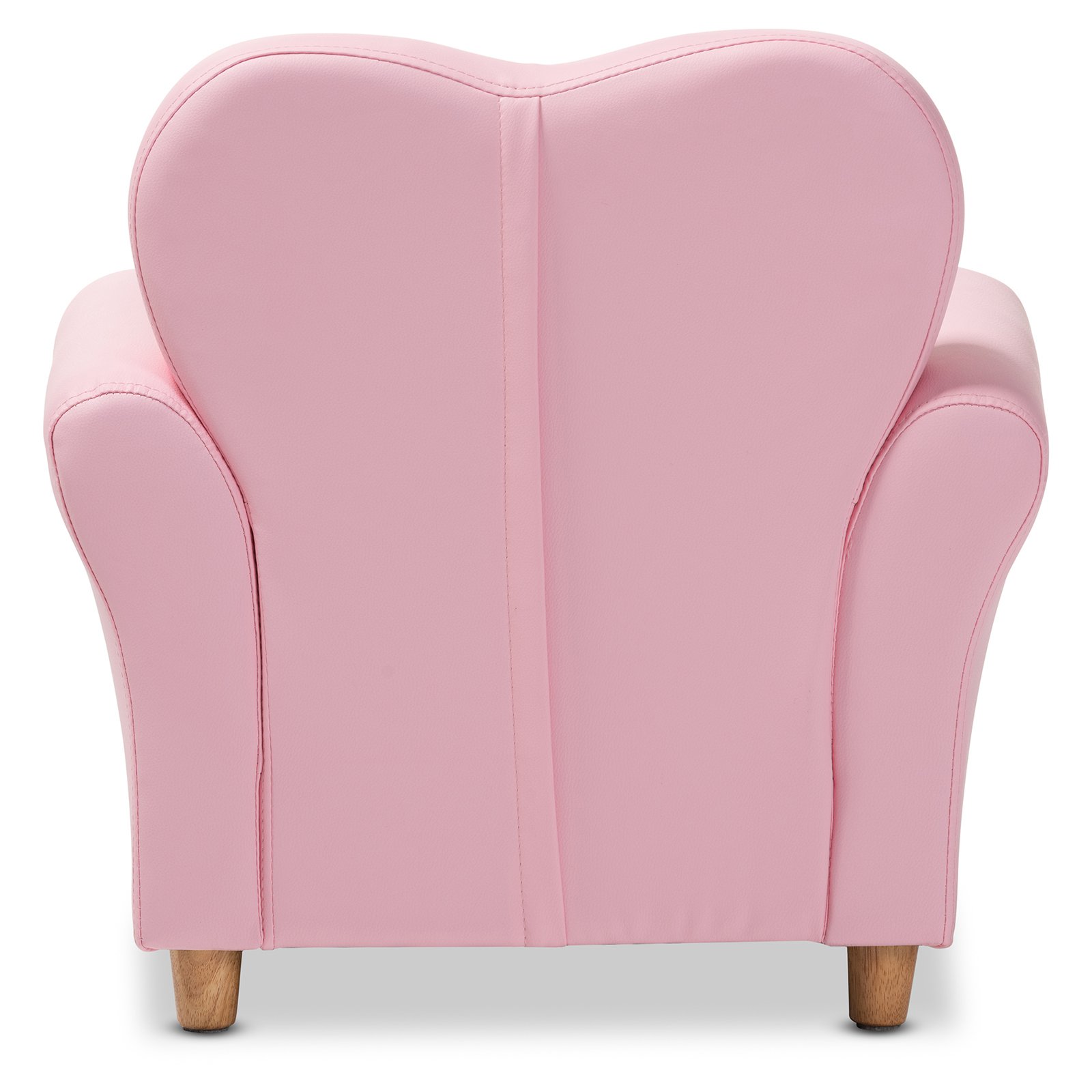 Baxton Studio Mabel Modern and Contemporary Pink Faux Leather Kids Armchair - image 4 of 8