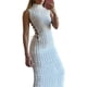 thumbnail image 2 of TRKIYQC Vestido sin mangas para mujer con cuello alto, correas laterales ajustables sólidas, ropa de verano flaca TRKIYQC moda, 2 of 6