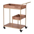 thumbnail image 5 of Brown  Gold Bar Cart With Removable Serving Tray, 5 of 8
