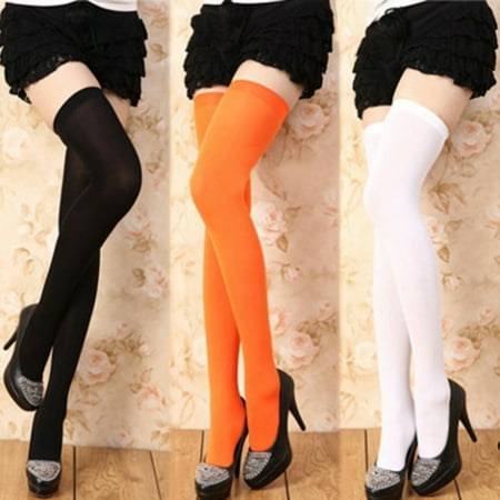 

Stockings Solid Color Elastic Acrylic Fiber Stretch Comfortable Thigh High for Party