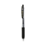 Zebra Sarasa Clip Gel Pen Retractable, Medium 0.7 mm, Black Ink, Clear Barrel, 12/Pack