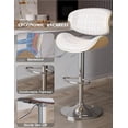 thumbnail image 6 of Bar Stools Adjustable Swivel Barstools Counter Stools with Back Sets of 4, Mid-Century Modern PU Leather Upholstered Counter Height Barstools, Kitchen Island Bar Chairs, Snow White, 6 of 7