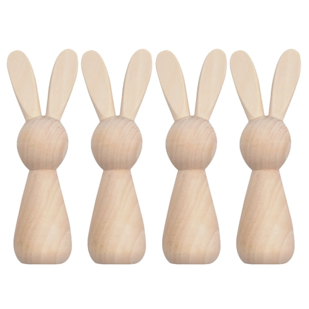 ColoMX Muñeca artesanal pequeña de madera Natural sin pintar, adorno de muñeca con grafiti, 4 Uds.