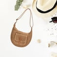thumbnail image 1 of Bolsa de hombro para mujeres tejidas a mano bolso de bolso femenino para trabajos de cumpleaños de verano caqui, 1 of 10