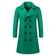 thumbnail image 5 of INSPIRE CHIC Double Breasted Coat for Men's Notched Collar Formal Classic Peacoat S Green, 5 of 6