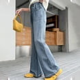 thumbnail image 5 of XIYNBAOK Black Flared Jeans Boot Cut Jeans Wide Leg Pantalones Girls 14-16 Clothes Girls Clothes Size 8-10 Teen Girl Clothes Trendy, Blue 7-8 Years, 5 of 5