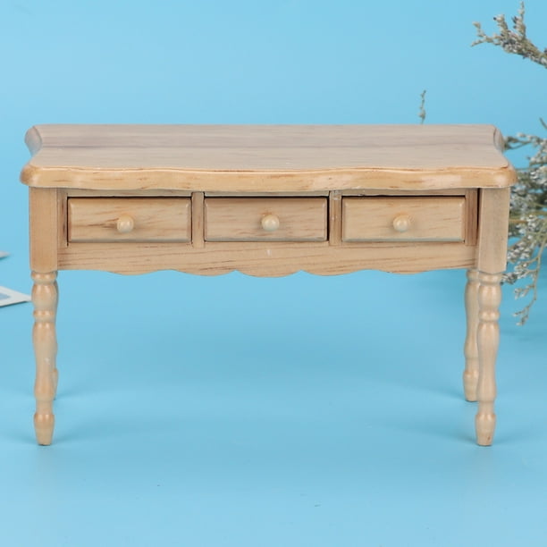 Muebles En Miniatura Para Casa, Modelo De Mesa De Escritorio De Madera Para Casa De Muñecas 1:12, Accesorio Para Sala De Estar